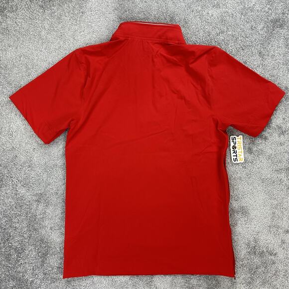 Nike Football Lightweight Coaches Jacket Mens Small Red 1/4 Zip Short Sleeve - Picture 2 of 11